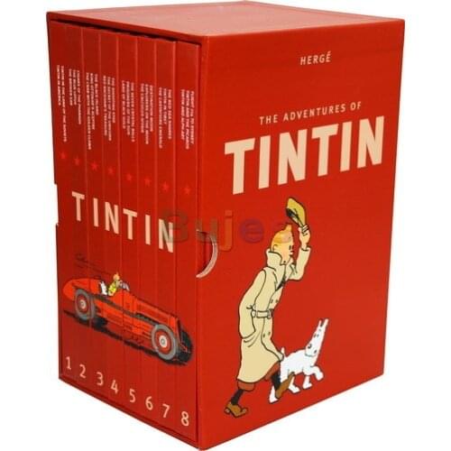 Tintin Collection 1-8 ,The Adventures of Tintin English Picture Story Books To Help Your Child Grow As A Reader,english Books