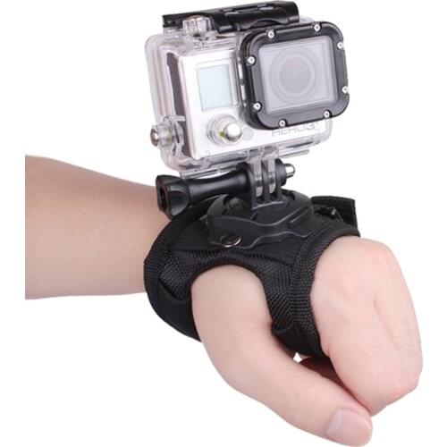 360 Degree Swivel Camera Mount Hand Strap Belt Glove Wrist Band Cam Support Mount for GoPro Hero 4/3+/3 SJ4000 SJ5000 SJ6000