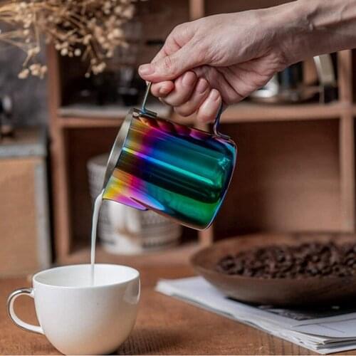 20 Oz Milk Frothing Pitcher With Decorating Art Pen Colorful Stainless Steel Milk Foamer Jug Coffee Steaming Cup