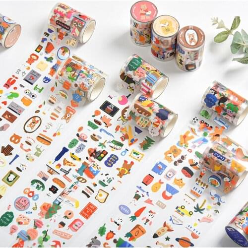 Cute Cartoon PET Transparent Washi Tape Aniamls series Masking Scrapbooking DIY material sticker Paper Craft Supplies Stationery