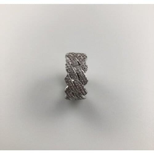 Fashion womens diamond jewelry hip hop Cuban chain ring