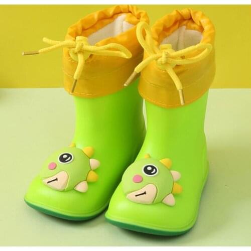 New Rain Boots Kids For Boy Girls Rain Boots PVC Water Shoes Children Cartoon Shoes Waterproof Rainboots Four Seasons Removable