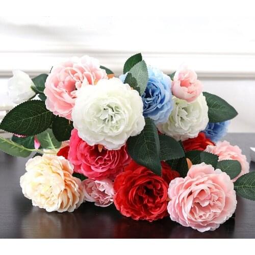 New Wedding Party Props Cored Peony Simulation Bouquet Home Decoration Western Rose Fake Flower Peony