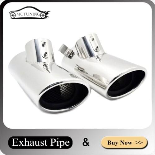 One Pair Silver Exhaust Pipe Muffler Tip For Me-rcedes B-enz W220 S Class S320 S350 S500 S600 Rear Diffuser End Nozzles
