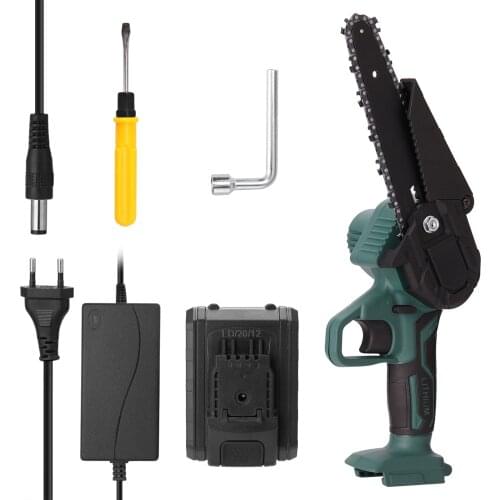 21V Electric Pruning Saw Rechargeable Small Wood Spliting Chainsaw One-handed Woodworking Tool for Garden Orchard Branch Clip