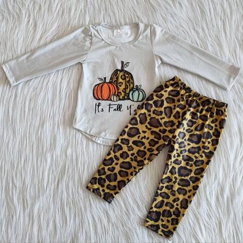 Hot Sale Baby Girls Designer Clothes Girls Fall Pumpkin Outfits Boutique Girl Clothing Suit Halloween Wholesale Children Clothes
