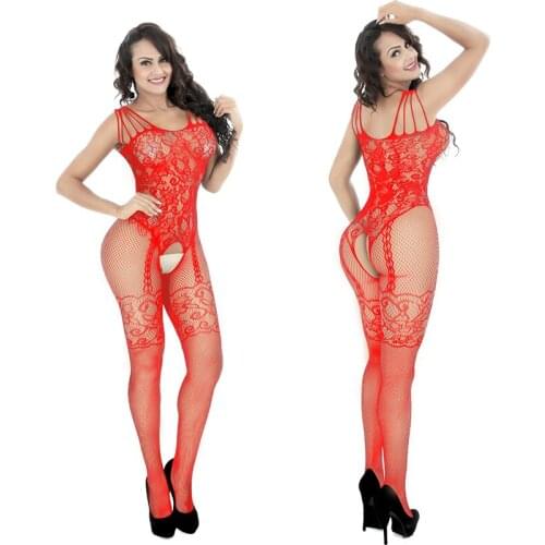 Sexy Fullbody Women Stocking Black Bow Net Clothing romper open cloth porn female lingerie hot sleep bottom intimates sexy slip