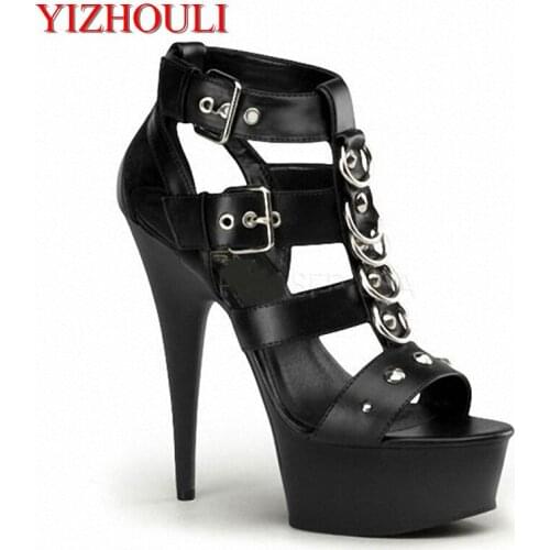 Fashion star shoes 15cm womens high heels shoes platform sandals package with womens shoes 6 inch heel with buckle Sandals