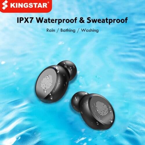 KINGSTAR TWS Wireless Headphones Sports Waterproof Earbuds Bluetooth Earphone With Microphones Touch Control 9D HiFi Headsets