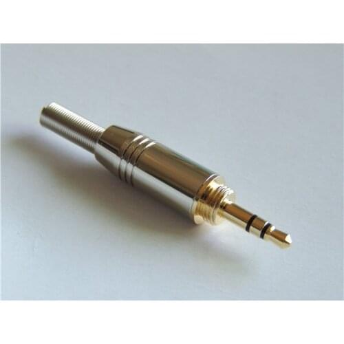 10pcs high quality Gold plate 1.8" 3.5mm stereo Male plug adapter solder Connector for 4mm cable