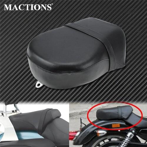 Motorcycle Rear Passenger Seat Pillion Cushion Pad Seat Black Leather For Harley Sportster XL 883/1200 Iron Nightster 2007-2015