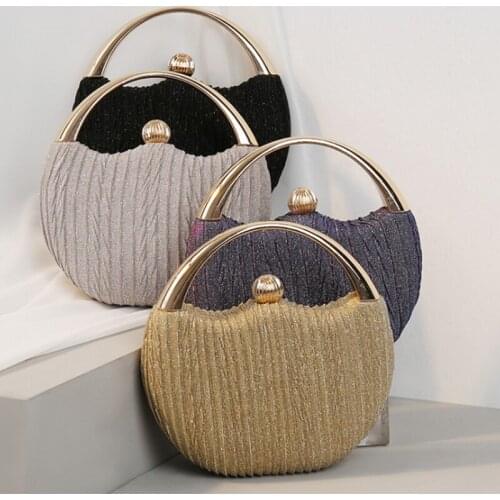 Luxury Black/Gold/Beige 4 Colors Women Top-Handle Clutch New Fashion Ladies Shoulder Crossbody Handbags Female Phone Clutches