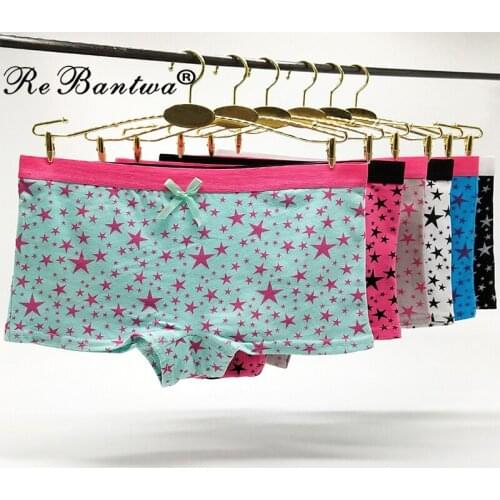 Rebantwa 10pcs New Woman Underwear Star Print Boyshort Sexy Briefs Underpants Female Panties Cotton Knickers Lingerie Hipster