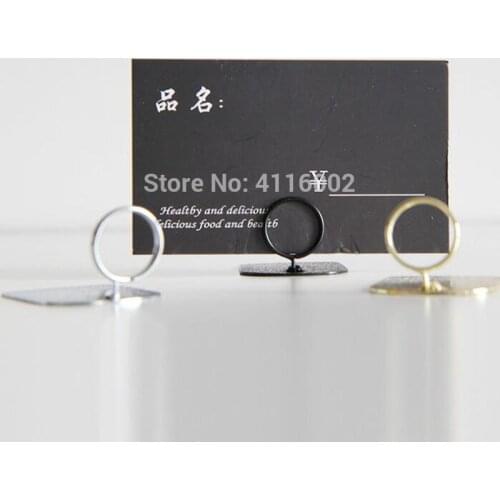 100pcs Bakery Stainless Steel Tag Holder Stand Mini Cake Bread Price Card Label Ticket Sign Pricing Advertising Metal Clip