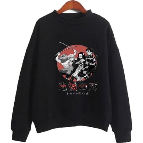 2021 Demon Slayer Anime Tanjiro and Nezuko Hoodie Sweatshirt Women Kimetsu No Yaiba Sweatshirt Streetwear Sudadera Mujer
