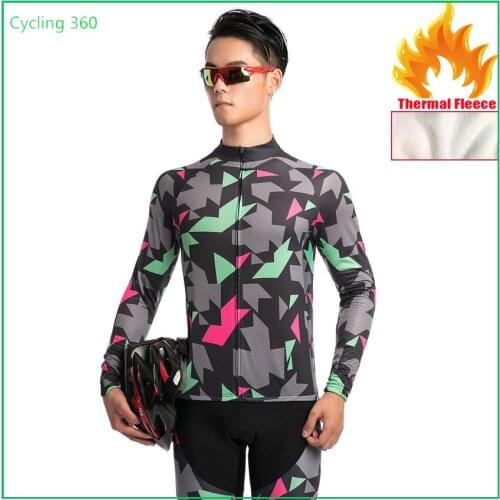 2018 Winter Cycling Clothing Long Maillot Ciclismo Hombre Cycling Jersey Bike Fitness Sportswear Mens Ropa Ciclismo W04 XS-3XL