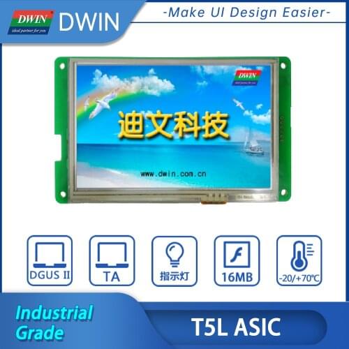 DWIN 5 Inch Tft LCD Module 480*272 Commercial Grade HMI Touch Screen and Smart Display Panel Intelligent LCM DMT48270C050_06W