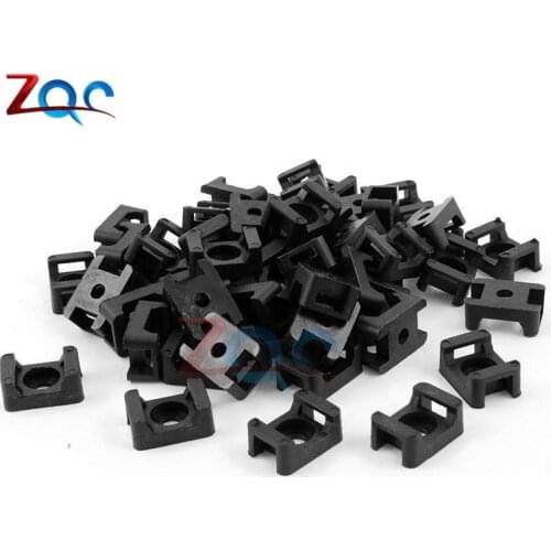 50Pcs 5mm HC-1 Nylon Cable Saddle Shape Tie Holder Mount Wire Holder