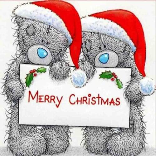 5D DIY Square Diamond embroidery cartoon Christmas bear diamond painting Cross Stitch full drill Rhinestone mosaic decoration