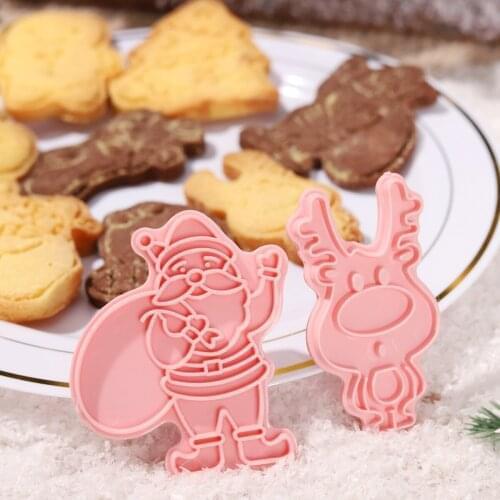 6Pcs/Set Christmas DIY Cartoon Biscuit Model Xmas Biscuits Mold Merry Cristmas 2021 Xmas Navidad Natal Gifts Kids Favor