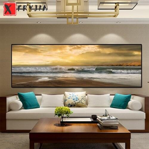 Diamond Painting Natural scenery wave beach 5d Diamond Embroidery Full Display Diamond Mosaic Cross Stitch Rhinestone Decoration