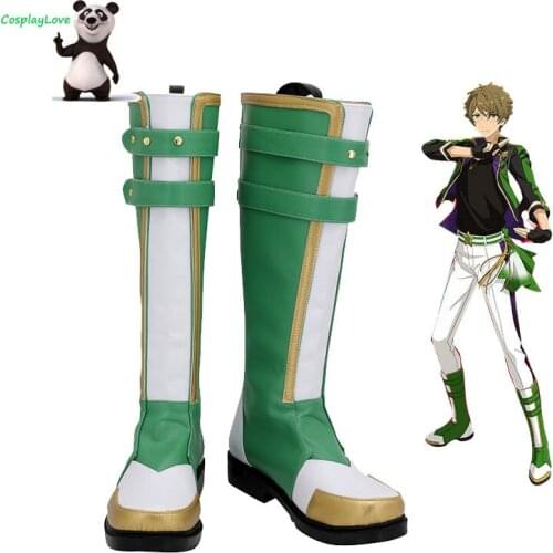Ensemble Stars!! Takamine Midori Red Green Shoes Cosplay Long Boots Leather Custom Made For Halloween