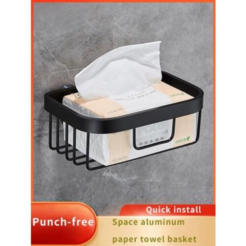 Punch-Free Toilet Paper Rack Tissue Box Toilet Paper Household Toilet Paper Roll Pumping Paper In The Bathroom Wall-Mounted
