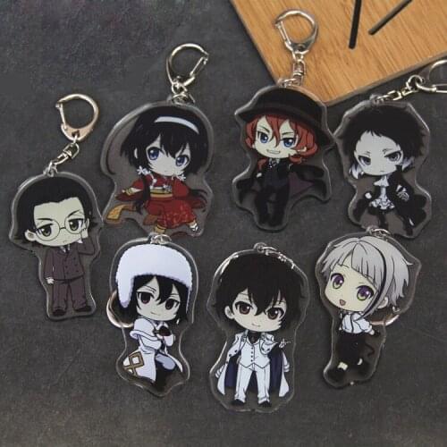 Bungou Bungo Stray Dogs DEAD APPLE Dazai Osamu Keychain Cute Acrylic Pendant Cartoon Figure Itabag Keyring Decor Toy Cosplay