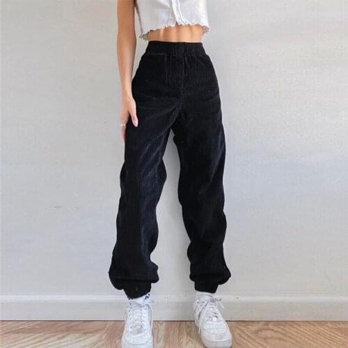 Streetwear Harajuku Loose Trousers Cuteandpsycho Joggers Women Corduroy Pants Y2k Vintage Casual Aesthetic Oversized Sweatpants