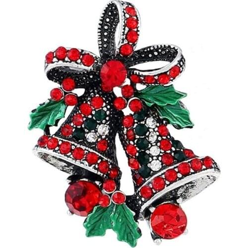 Christmas Suit Pin Creative Gift Bow High-grade Corsage Retro Bells Christmas Day Brooches