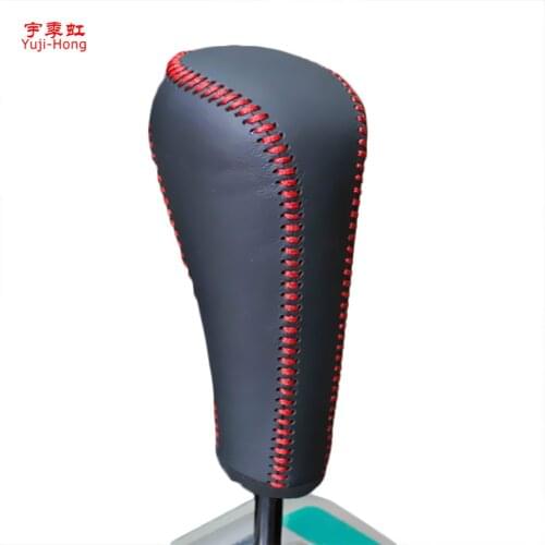 Yuji-Hong Car Gear Covers Case for Peugeot 307 408 2008 Automatic Shift Collars Genuine Leather Hand-stitched Cover