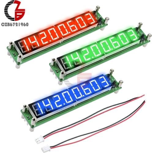 Signal Frequency Counter RF 0.1 to 60MHz 20MHz to 2400MHZ 2.4GHz Red Green Blue 8 Digit Digital Tube Cymometer Meter Tester
