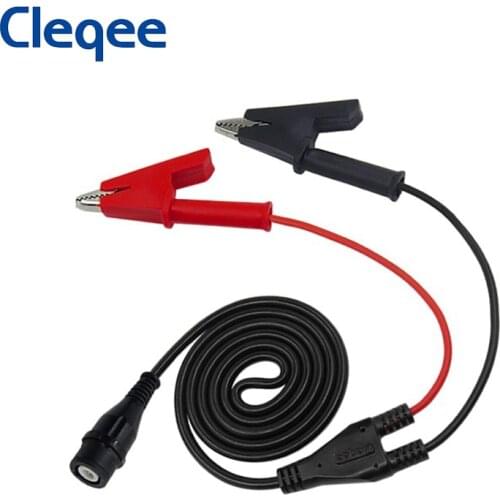 Cleqee P1205 BNC Male to Dual Alligator Clips Test Leads Coaxial Cable for Oscilloscope Function Generator 120CM