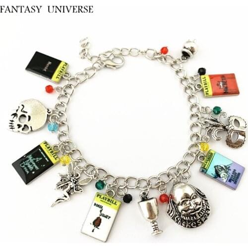 FANTASY UNIVERSE Freeshipping 20pc a lot Broadway Shakespeare Charm Bracelet HRFFGCDX01