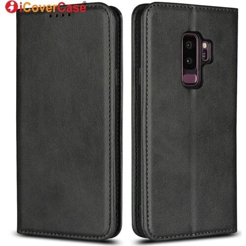 ICoverCase Luxury Leather Wallet For Samsung Galaxy S9 Plus S9plus Case For Samsung S9 S9+ Cover Magnetic Phone Accessory Fundas