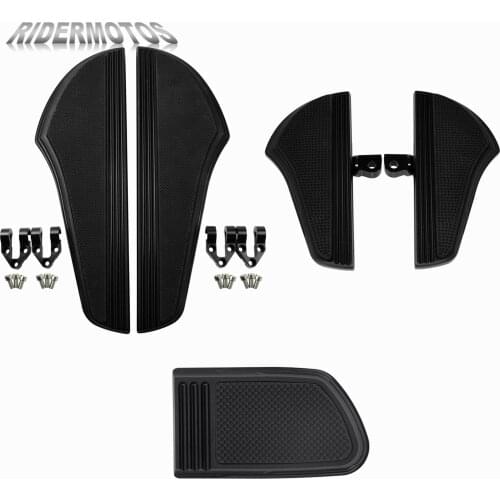Motorcycle Front Driver Floorboard+Rear Passenger Floorboards Foot Pegs+Brake Pedal Cover Set For Harley Touring Dyna Softail FL
