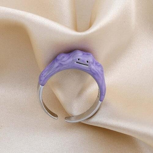 Korean Design Open Rings Dreamy Purple Variety Cute Personality Smile Ring Fashion Finger Rings Jewelry