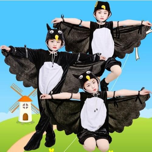 Hot Children Kids Animal Cosplay Costume Crow Hawk Owl Clothes Holiday Halloween Animals Jumpsuit for Boy Girl Dress up