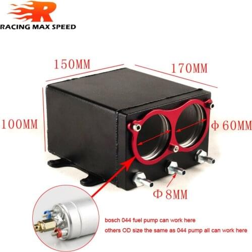 Oil catch can for 60mm dual port 044 pump use racing black Billet aluminium ,oil catch can ,fuel surge tank oct1116