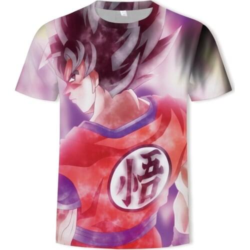 2021 Summer New Dragon Ball 3D Printing Anime Harajuku Mens T-shirt O-neck Fashion Trend Mens and Womens Same T-shirt