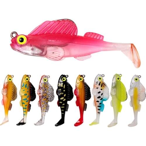 1pcs Soft Lead Fishing Bait 7cm/12g Jig Fish Lure Jumping fish With Lead Head single hook Swimbait carp squid Fishing Tackle