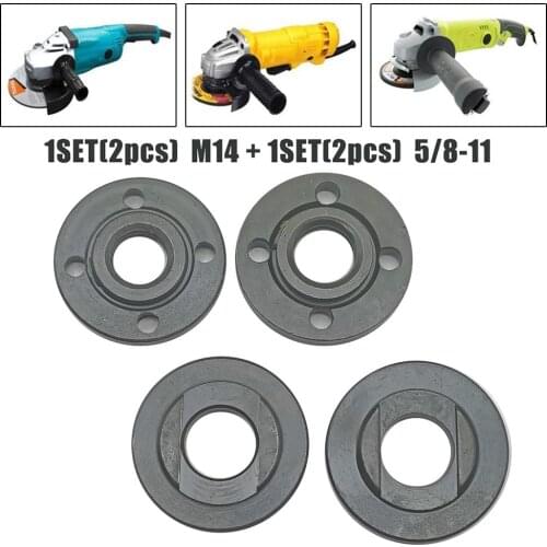 4 Sets M14 5/8-11kits Metal Thread Angle Grinder Flange Lock Nuts Set Suitable For 14mm/16mm Spindle Thread Angle Grinder Kit