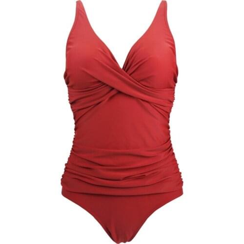 New Sexy One-Pieces Swimsuits Women 2021 Plus Sizes Closed V-Neck Summer Beach Swim Wear For Female Bathing Suit With Padded 3XL