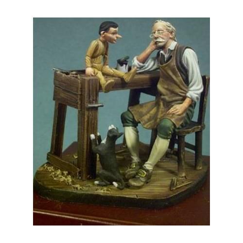 New Unassembled 1/32 54mm ancient man sit include base Resin Figure Unpainted Model Kit