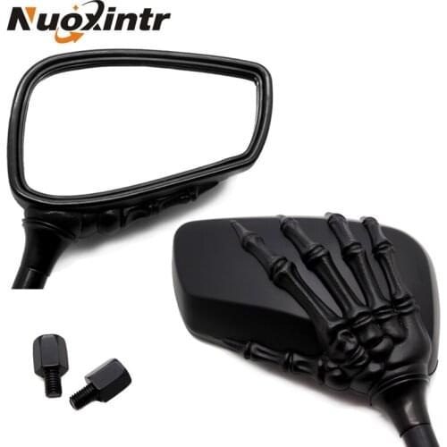 Nuoxintr Motorcycle Mirrors Skeleton For Harley Suzuki Kawasaki Honda Kymco Vespa SYM BMW Buell Aprilia Triumph Ducati KTM