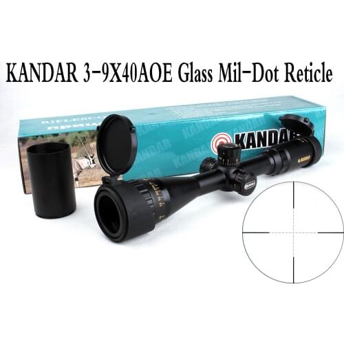 Tactical Optical Sight Gold Edition KANDAR 3-9x40 AOME Glass Mil-dot Reticle Locking RifleScope Hunting Rifle Scope