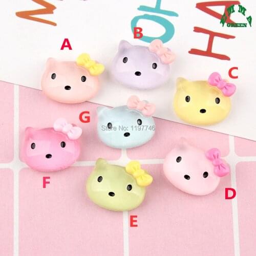 Charms for Kids Resin Charms for Slime 10pcs 27mm Flatback Resin Cabochon for phone cases Cartoon cat Charms Slime Charms