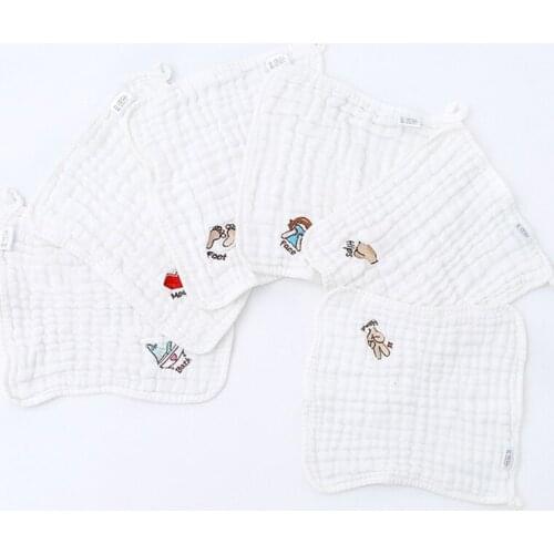 6pcs/lot Muslin 6 Layers Cotton Soft Baby Towels Baby Face Towel Handkerchief Bathing Feeding Face Washcloth Wipe Burp 87HD
