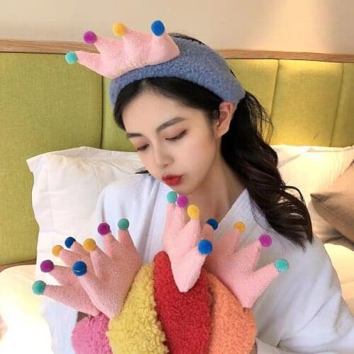 Cartoon Crown Bath Turban Headband Headwrap Child Cute Colorful Crown Elastic Hair Bands Bathroom Cotton Headdress Wholesale