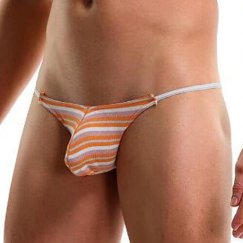 Front Pouch Bag Sleeve Sexy Thong Men Underwear Sexy Men T-Back G-string Thong Bikini Underwear Micro Mesh Sheer Pouch Brief